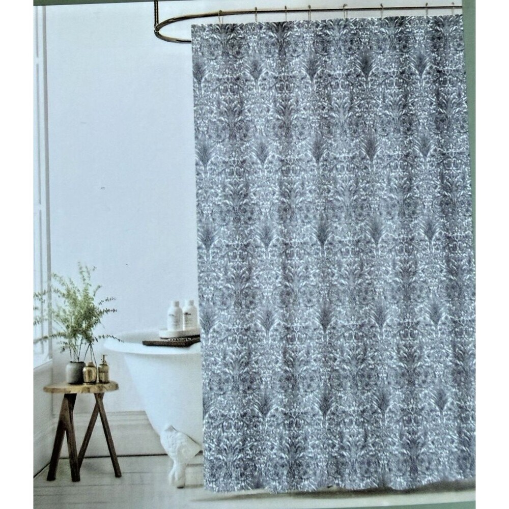 Morris & Co Shower Curtain Snakeshead Blue White Floral English Country Garden